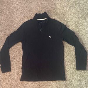 Abercrombie & Fitch Black Polo Shirt Classic Knit